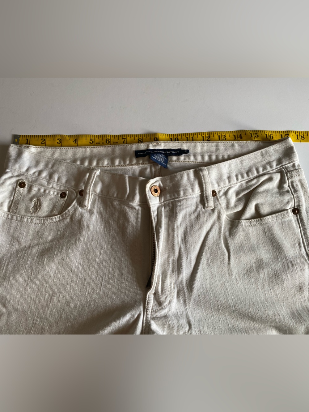 Ralph Lauren Sport women’s White Straight-Leg Jeans - Picture 8 of 12